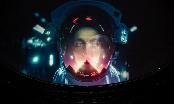 A person with a space helmet 