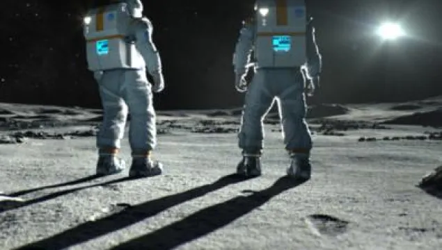 Two astronauts on the moon